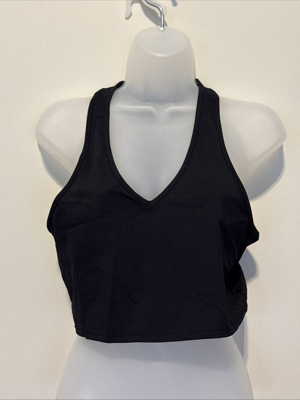 X by Gottex Women's XL Black Racer Back Sports Bra Crop Tank NWOT